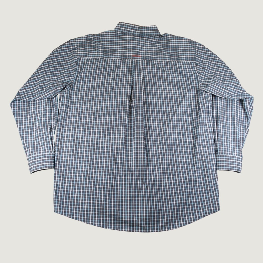 Ariat Pro Series Men XL Blue Grey Plaid Western Button Down Shirt Pocket - Picture 2 of 8